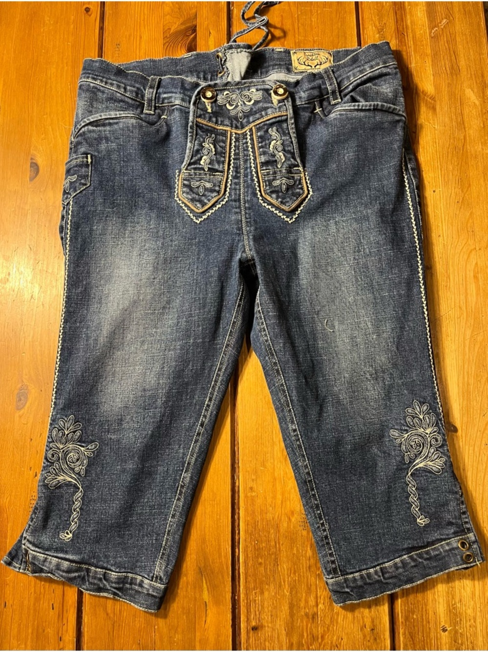 Trachten Rebel jeans which are Braverian size 40